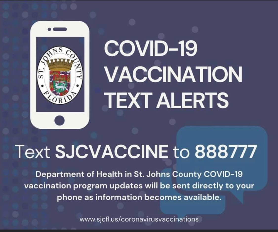 St Johns County Covid Vaccination Text Alerts